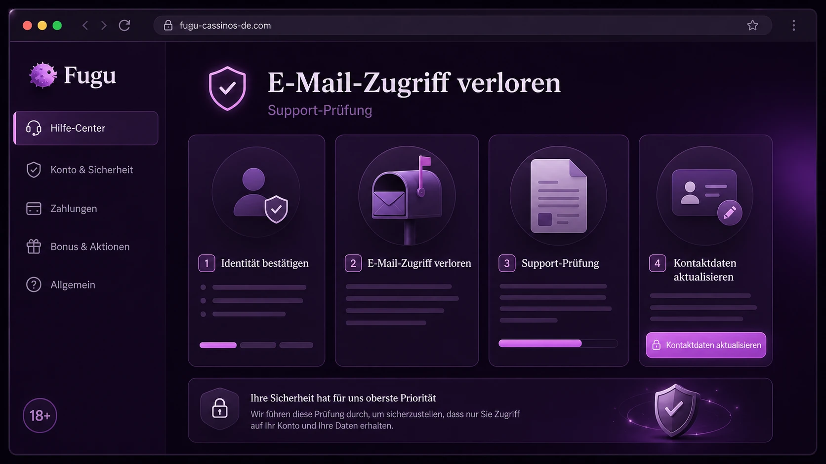 Kein Zugriff auf die hinterlegte E-Mail-Adresse